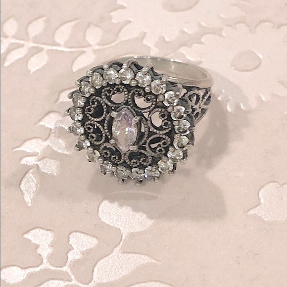 🔴 Handmade vintage oxidized filigree Silver Ring 7 - Picture 5 of 5